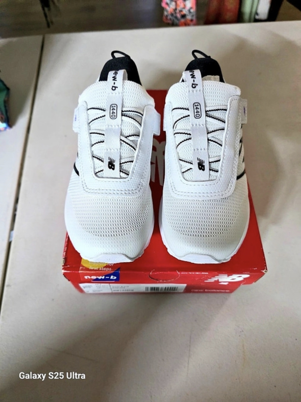 New Balance 1440 Kids Sneakers White & Purple Girls US 3.5